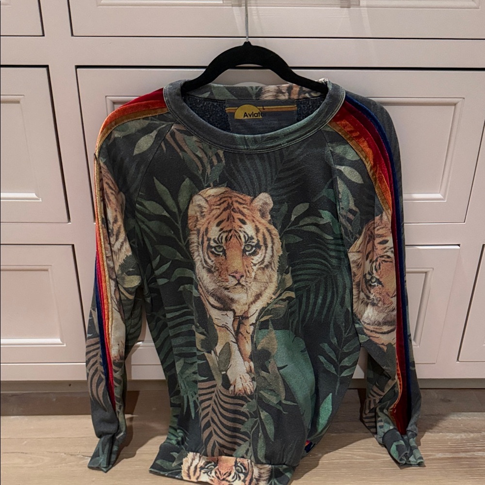 Jungle Print Aviator Nation sweatshirt